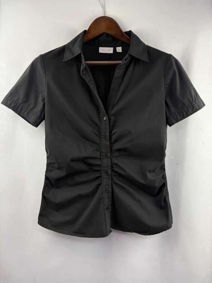 Women’s New York & Company Medium Black Button Up Blouse