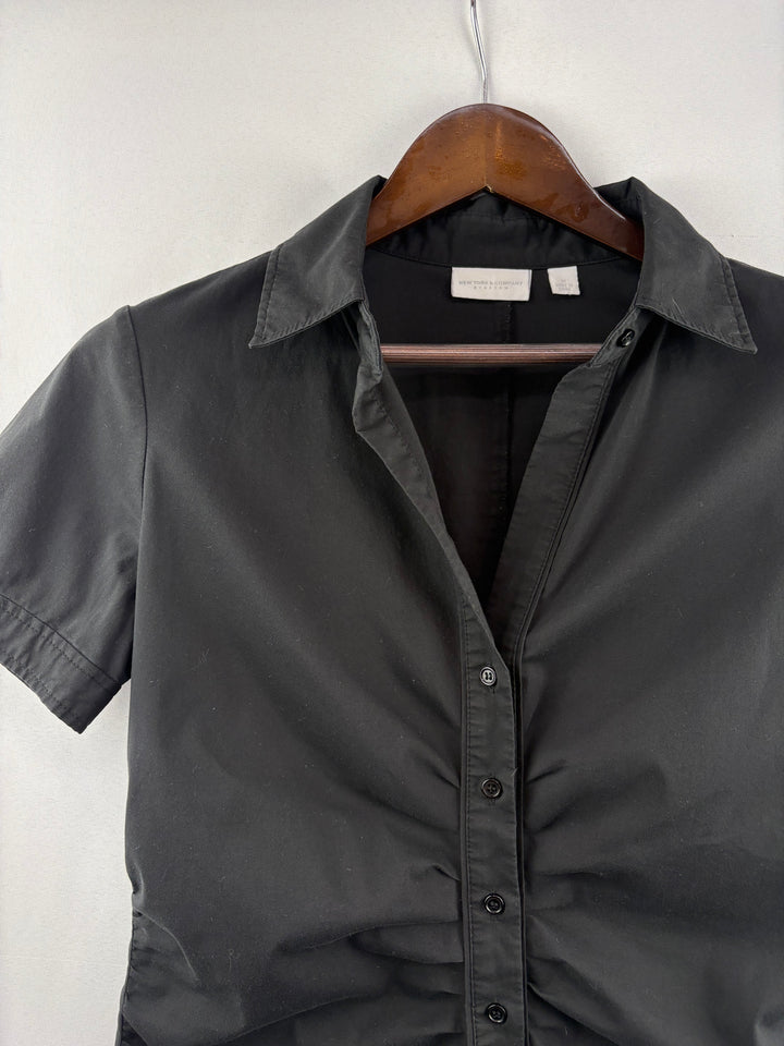 Women’s New York & Company Medium Black Button Up Blouse