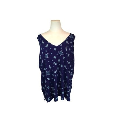 Women's Belle Blue Pattern Tank Top - Size XL