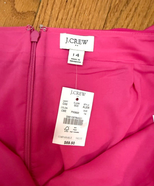 J.Crew Pink Scallop‑Edge Pencil Skirt Sz14 NWT