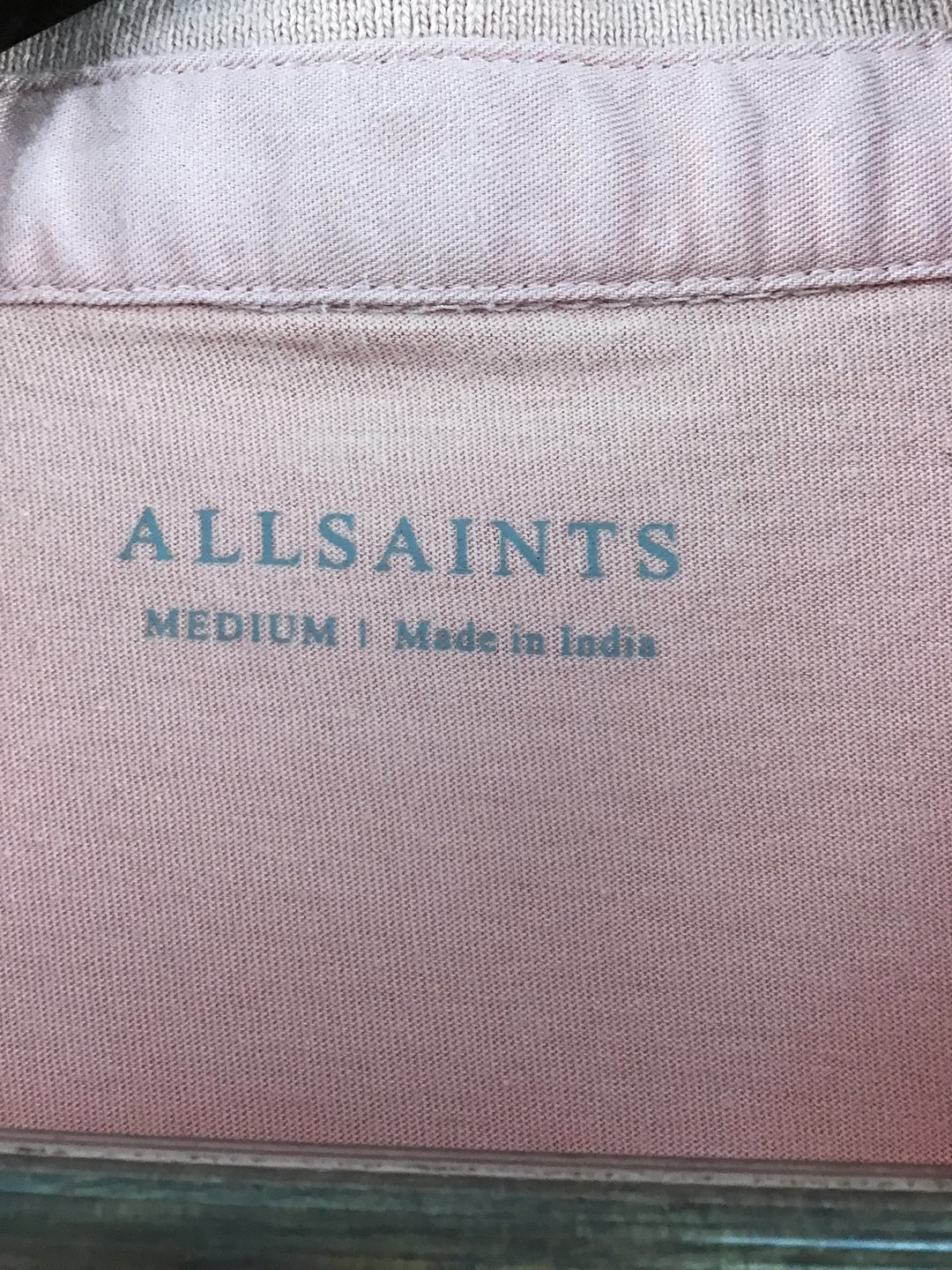 Women’s AllSaints Dusty Pink Polo Shirt Size Medium
