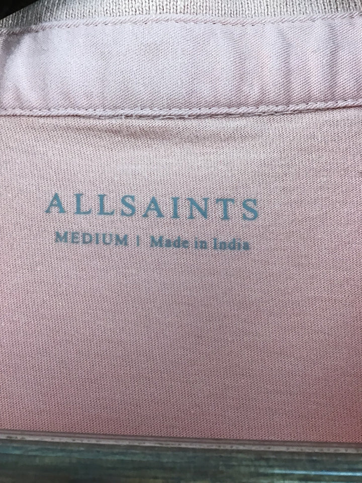 Women’s AllSaints Dusty Pink Polo Shirt Size Medium