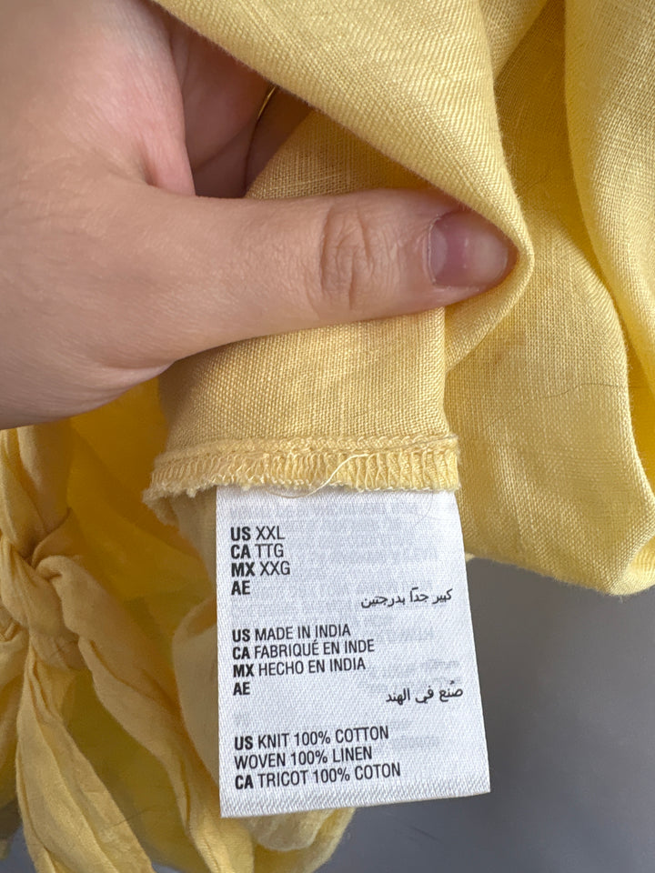 Women’s Charter Club XXL Butter Yellow Button Up Blouse