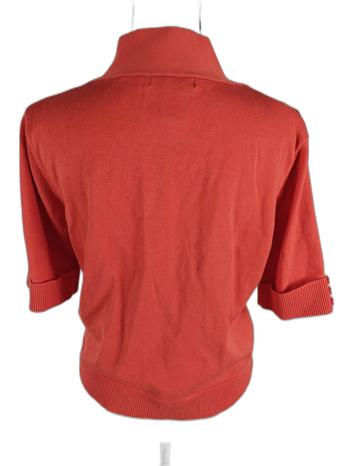 Women Linda Matthews Cardigan Sweater Coral Large
