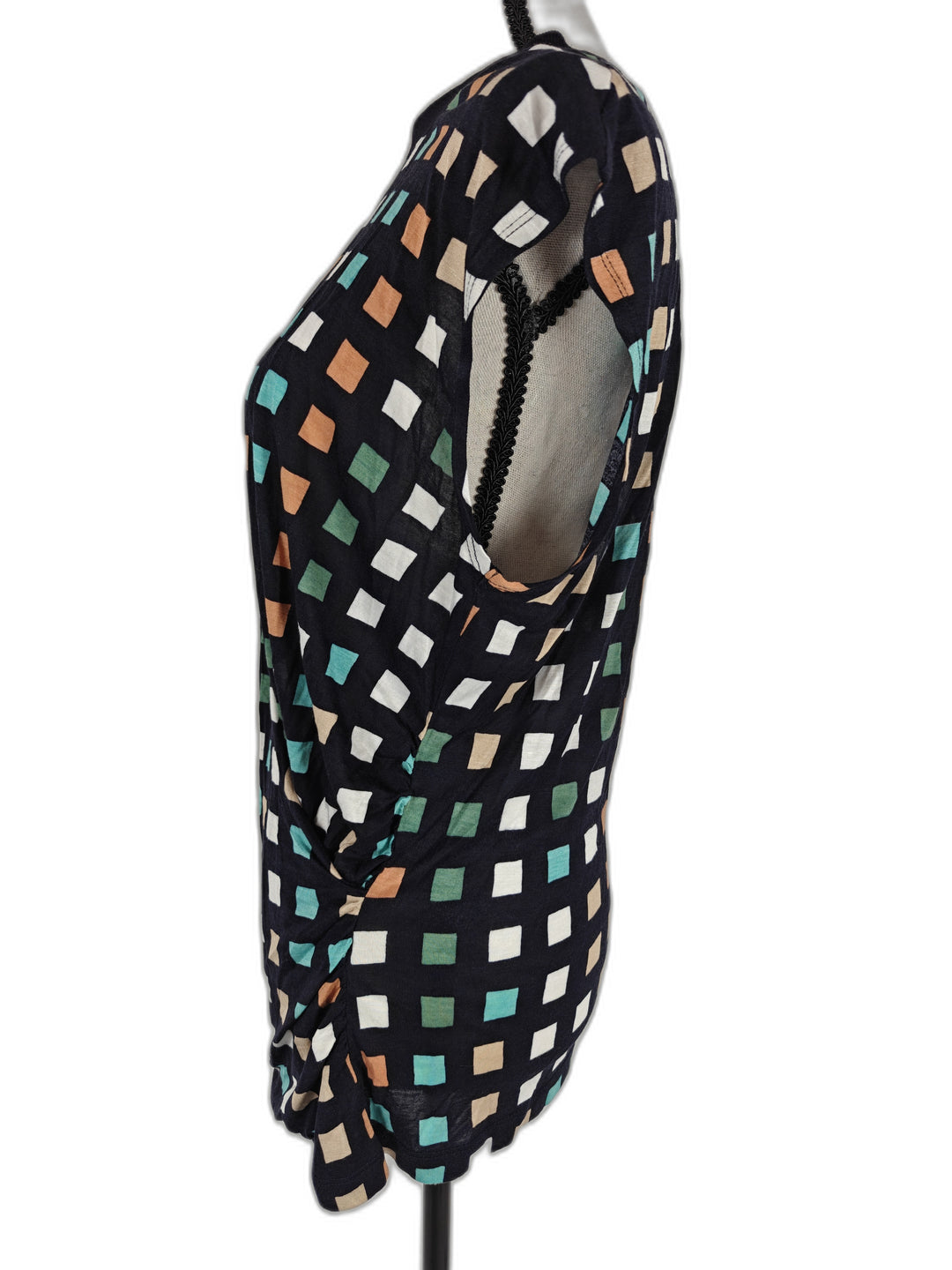 Womens Hugo Boss Geometric Print Top Navy Multicolor