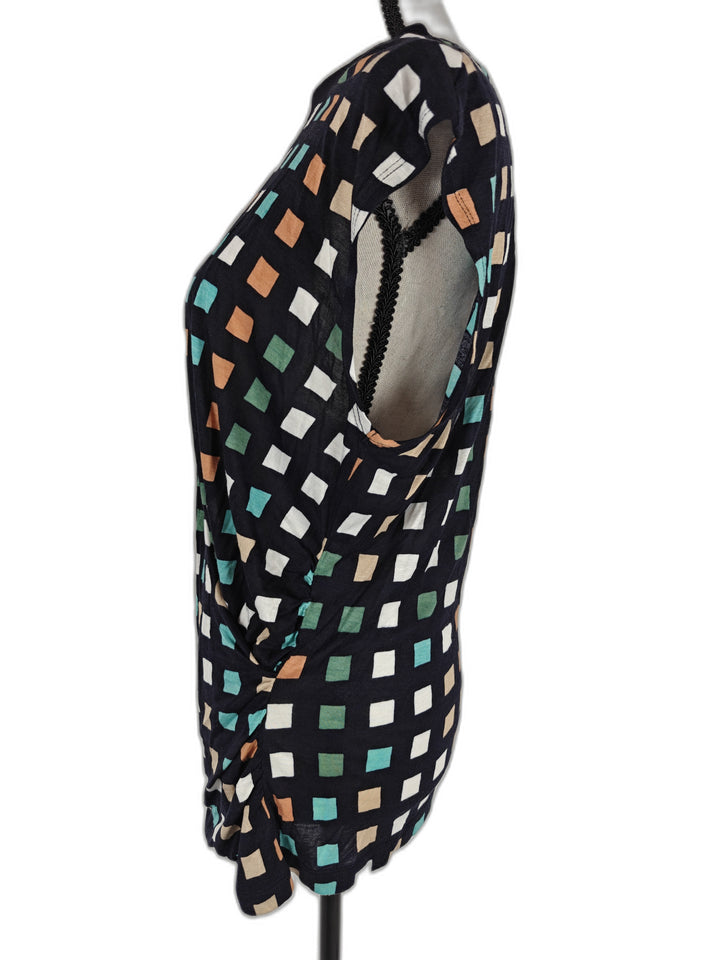 Womens Hugo Boss Geometric Print Top Navy Multicolor