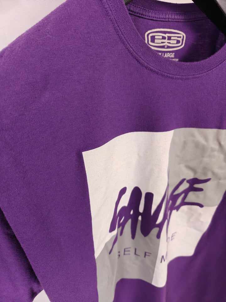 Mens E5 Savage Self Made Graphic T Shirt Purple Size 2XL