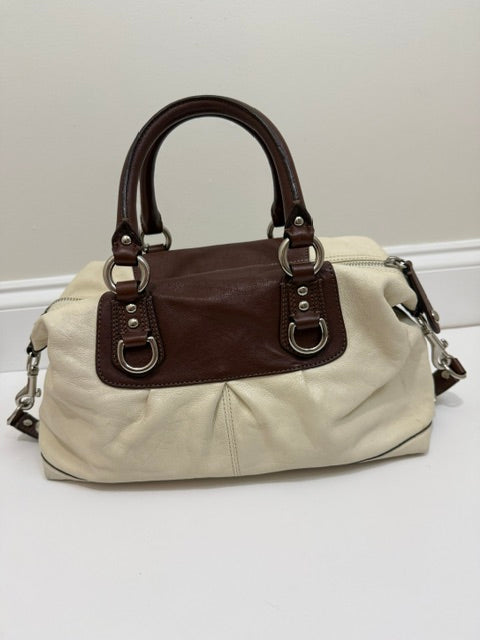 Coach Ashley Two‑Tone Leather Satchel F15445 – 2014
