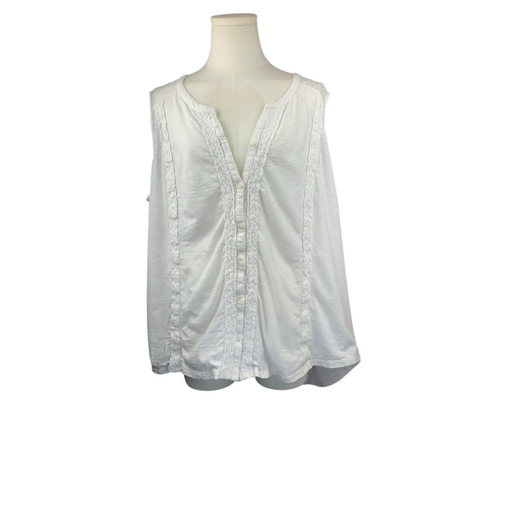 Women's Style& Co. White Button Up Blouse, 100% Cotton - Size 2X