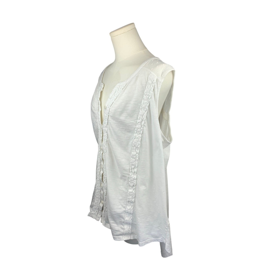 Women's Style& Co. White Button Up Blouse, 100% Cotton - Size 2X