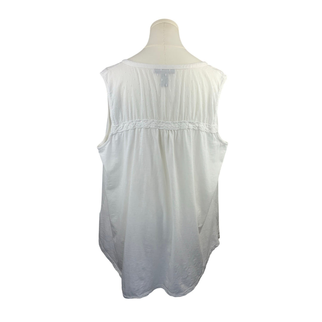 Women's Style& Co. White Button Up Blouse, 100% Cotton - Size 2X