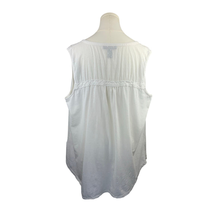 Women's Style& Co. White Button Up Blouse, 100% Cotton - Size 2X