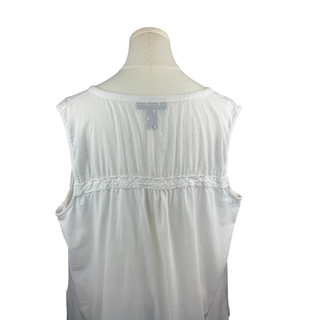 Women's Style& Co. White Button Up Blouse, 100% Cotton - Size 2X