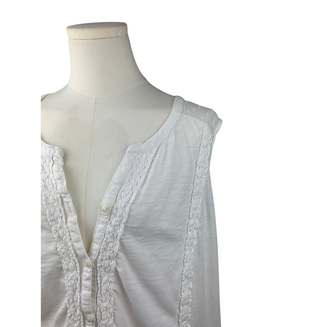 Women's Style& Co. White Button Up Blouse, 100% Cotton - Size 2X