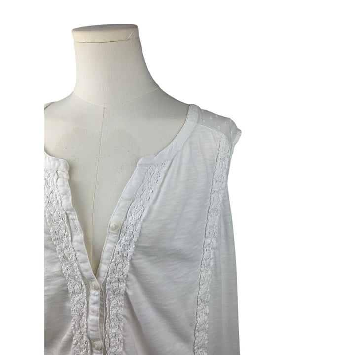 Women's Style& Co. White Button Up Blouse, 100% Cotton - Size 2X
