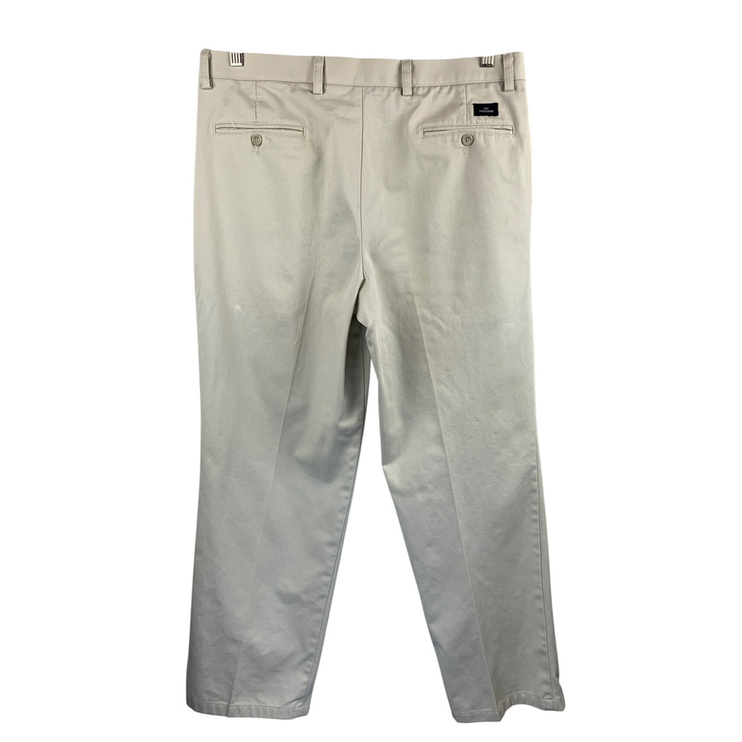 Dockers Mens Pleated Classic Fit Pants W36 L30 100% Cotton Beige