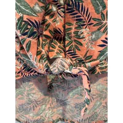 Women’s Plus Size DIP Crop Tie Tank Blouse Pink Floral Size 1X