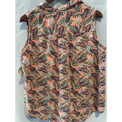Women’s Plus Size DIP Crop Tie Tank Blouse Pink Floral Size 1X