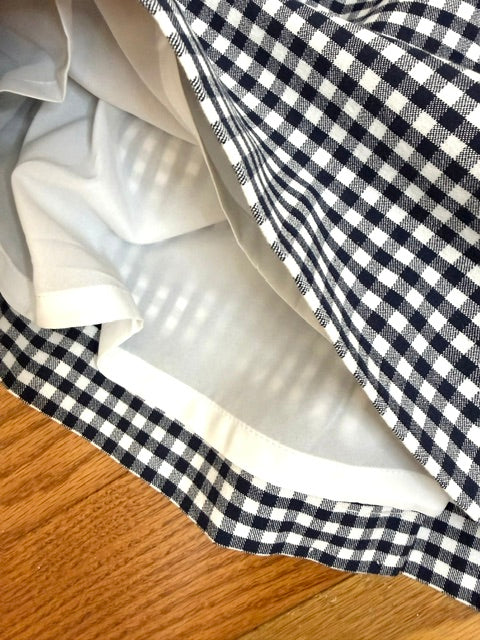 J.Crew Navy &amp; White Gingham Stretch Sheath Dress Sz14 NWT