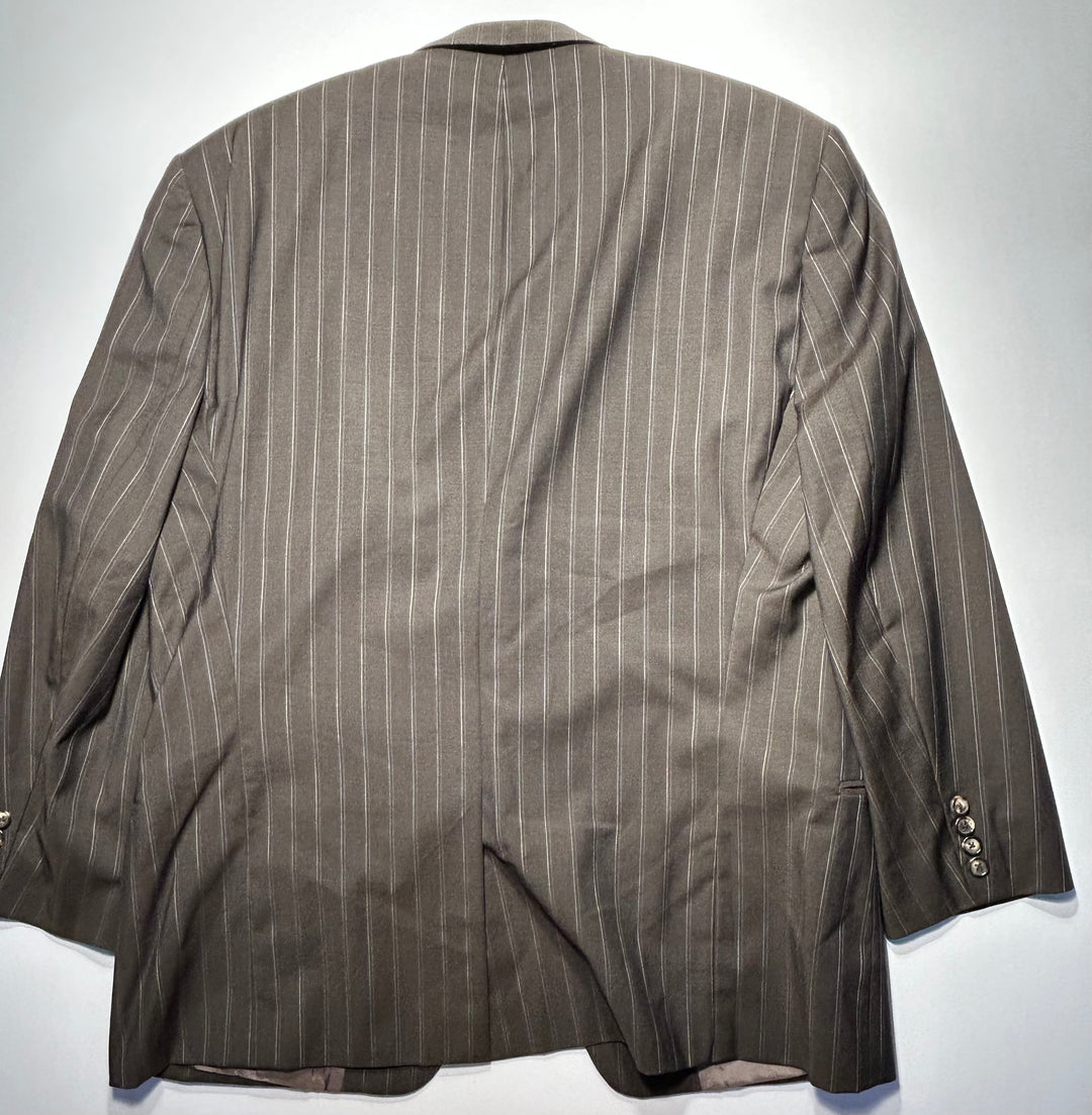 Hugo Boss Vintage Made in USA Men’s Black Pinstripe Wool Suit 46L 40x30