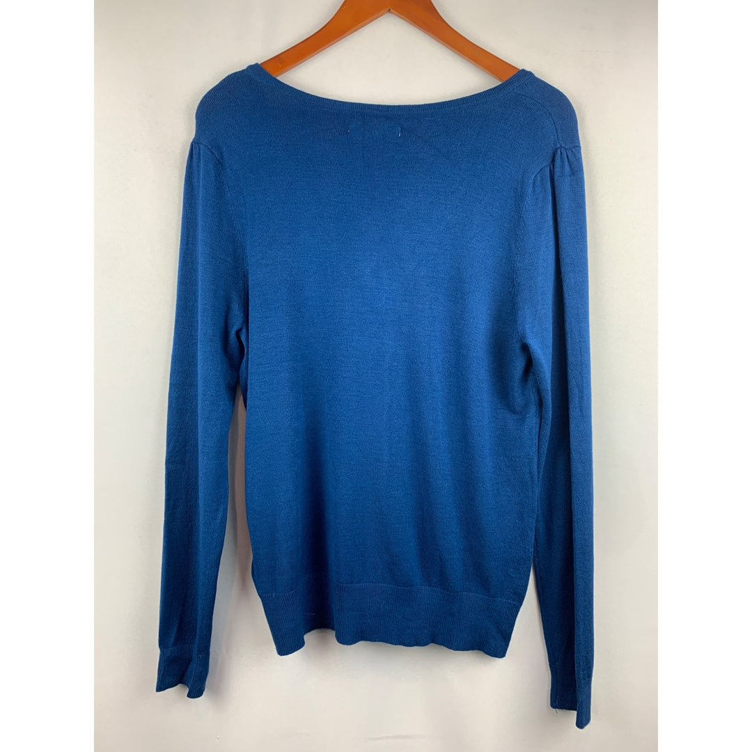Kenneth Cole Womens Blue Cardigan Sweater Small