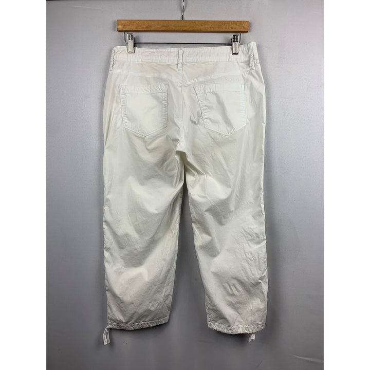 DKNY Jeans Womens White Drawstring Hem Pants Size 8
