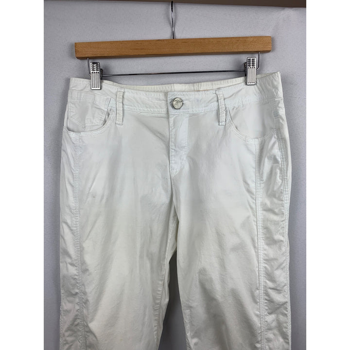 DKNY Jeans Womens White Drawstring Hem Pants Size 8