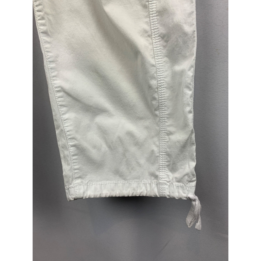 DKNY Jeans Womens White Drawstring Hem Pants Size 8