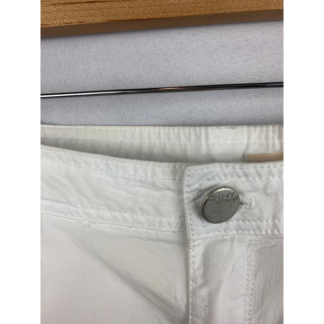 DKNY Jeans Womens White Drawstring Hem Pants Size 8