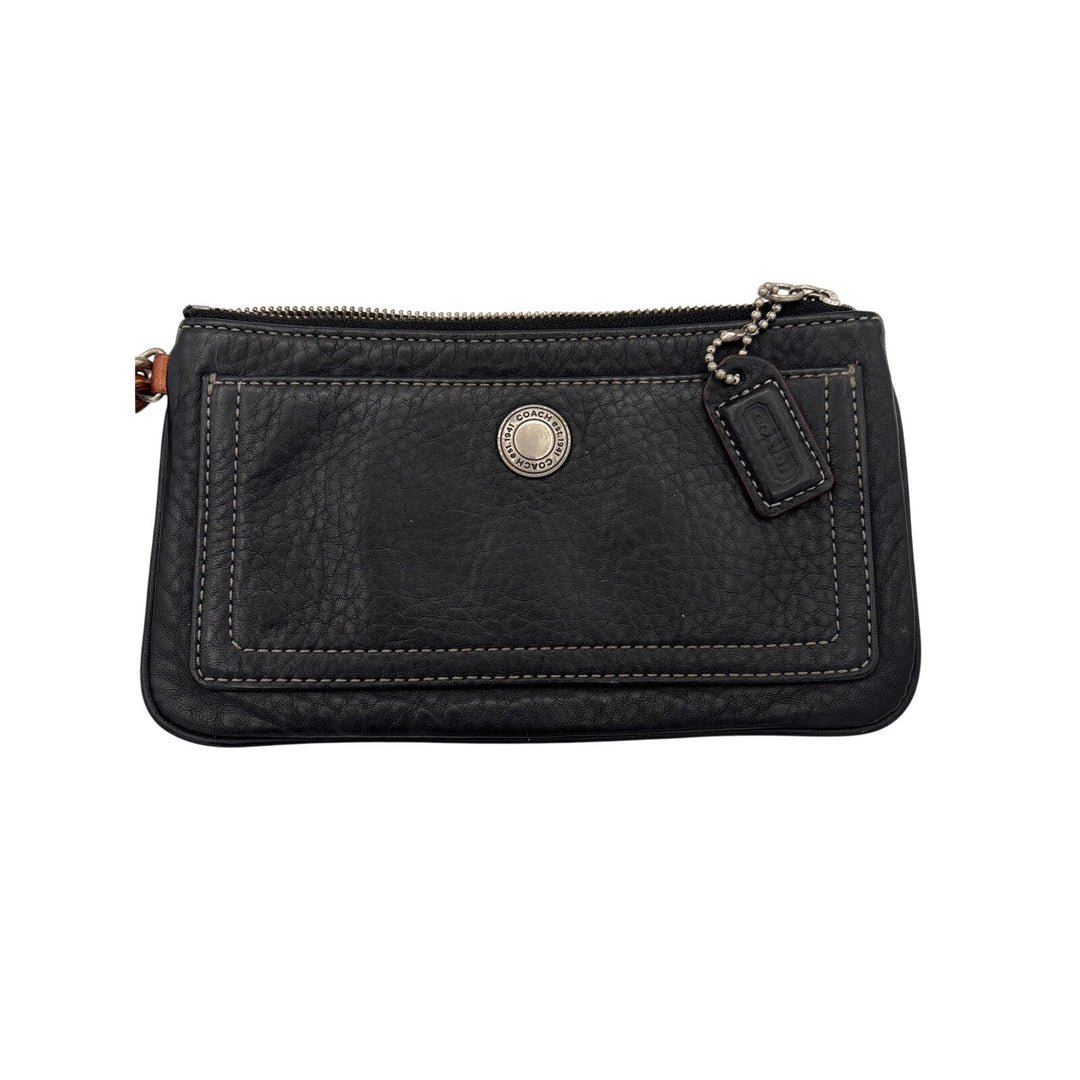 Women’s Coach Black Leather Wallet w/ Brown Removable Strap