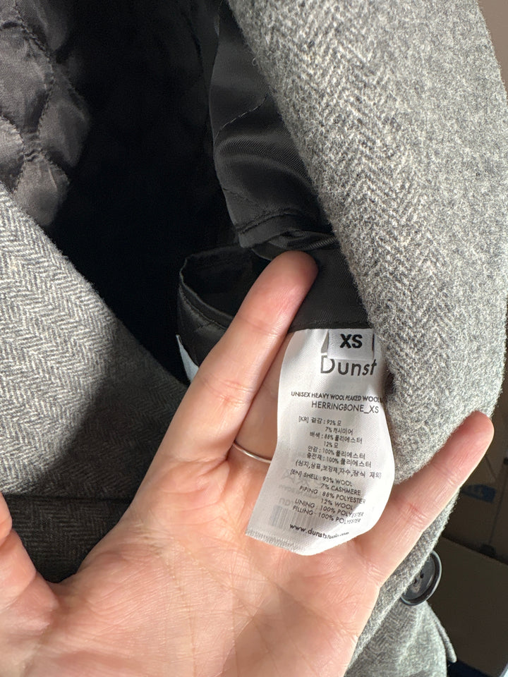 Unisex Dunst XS Light Gray Heavy Wool Double Breasted Blazer