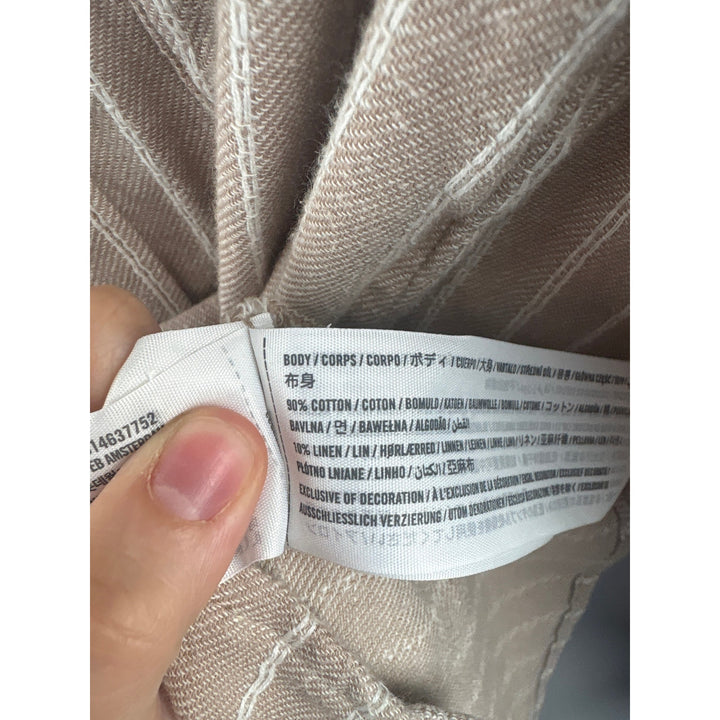 Women’s Abercrombie & Fitch Medium Tan & White Striped Button Up