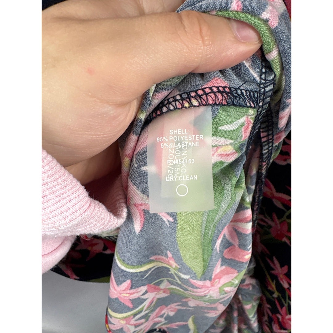 Women’s Tommy Hilfiger Size 12 Navy w/ Pink Florals Midi Dress