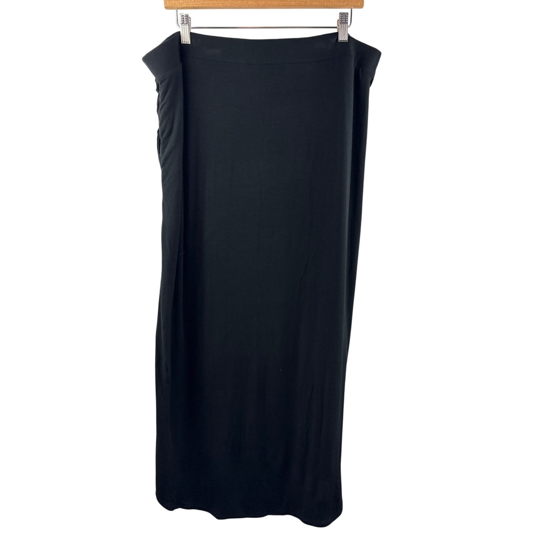 Women’s Cabi XL Black Midi Skirt w/ Side Slit