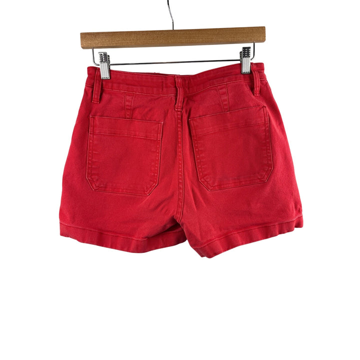 Women’s Madewell Size 27 Red High Waisted Mini Jean Shorts
