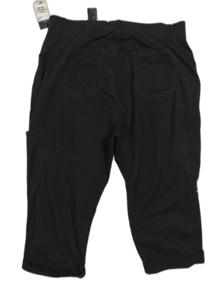 Womens Lee Flex To Go Cargo Capri Pants Black Size 16W NWT