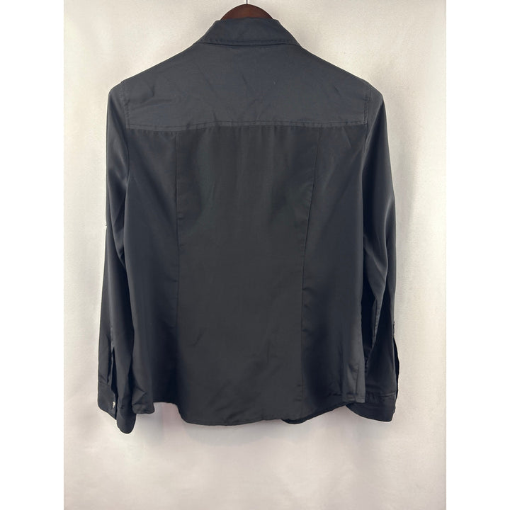 Women’s Michael Michael Kors Large Black Zip-Up Blouse
