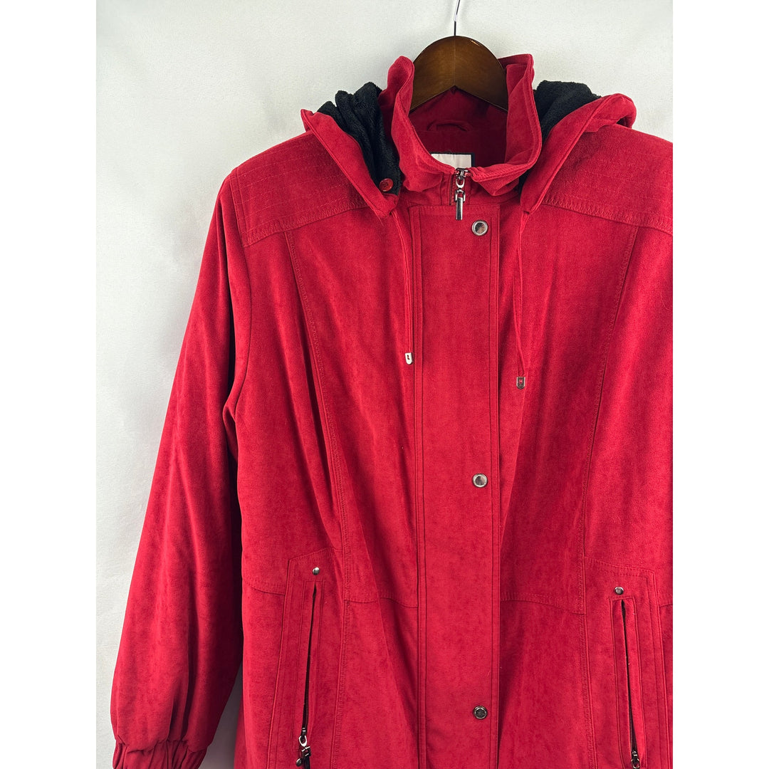 Women’s Croft & Barrow Size 1X Red Faux Suede Heavyweight Coat