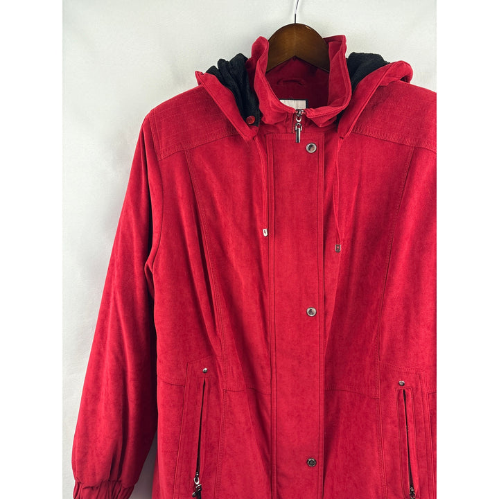 Women’s Croft & Barrow Size 1X Red Faux Suede Heavyweight Coat