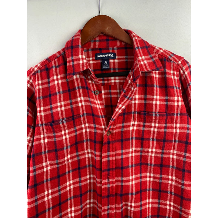Women's Lands End Red Flannel Size XL