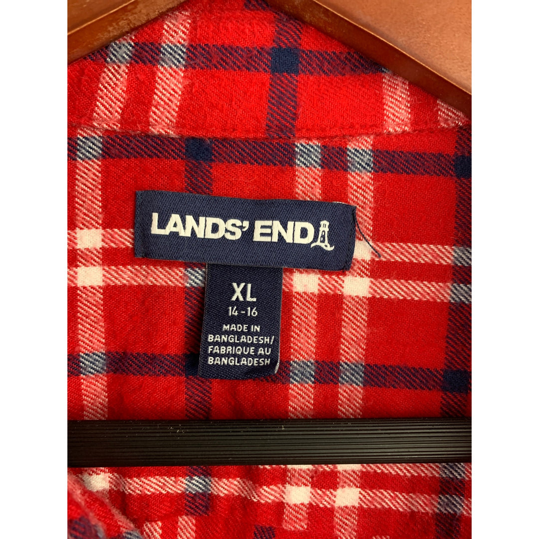 Women's Lands End Red Flannel Size XL