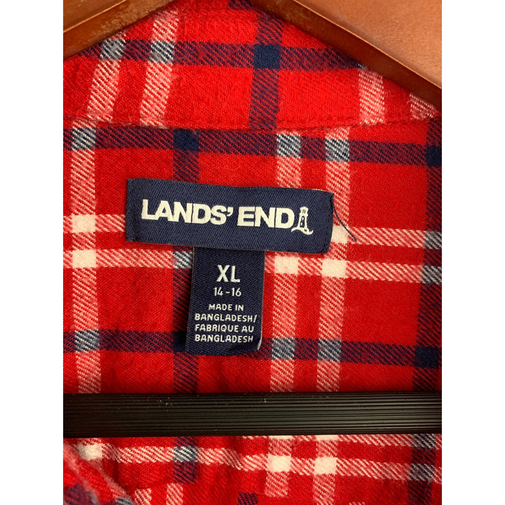 Women's Lands End Red Flannel Size XL