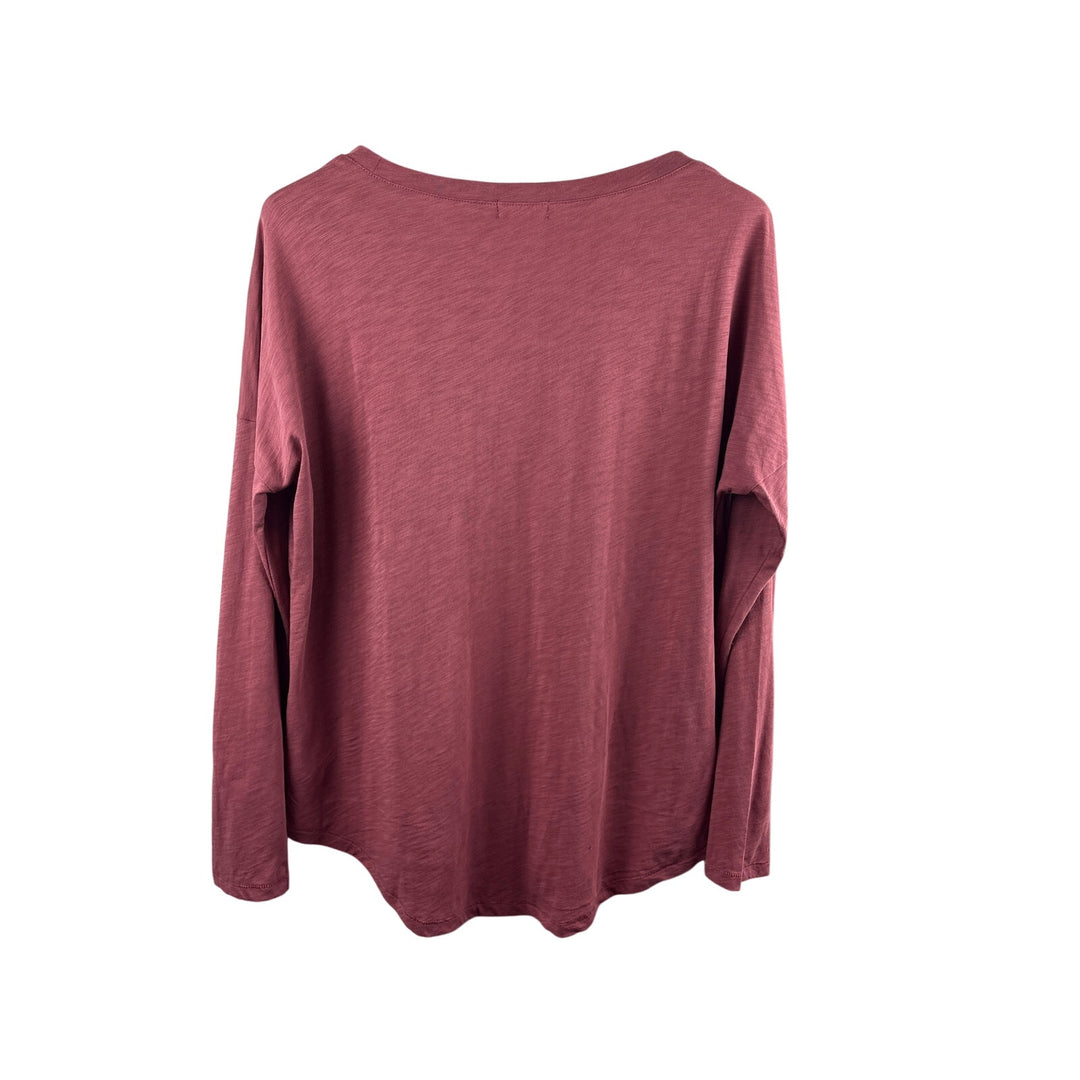 Women’s Barefoot Dreams Malibu Large Brick Red Long Sleeve Shirt
