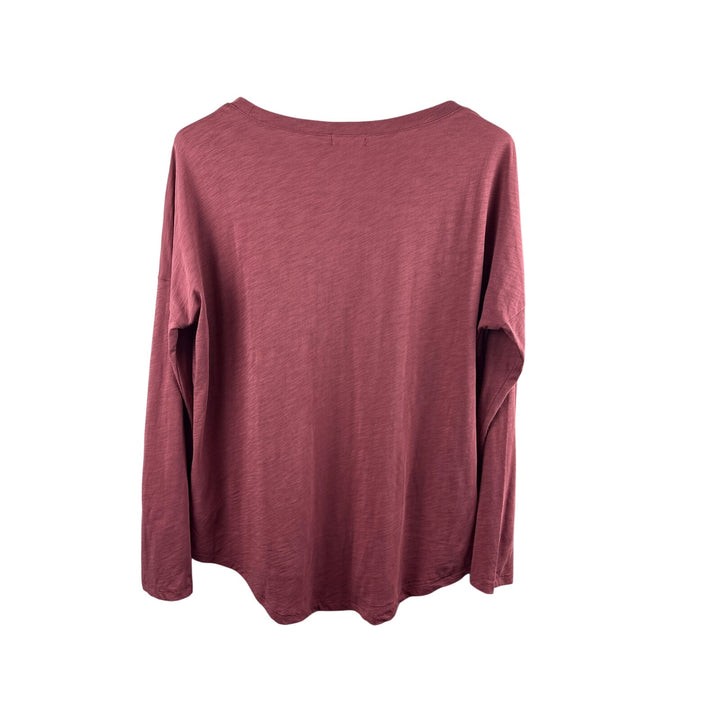 Women’s Barefoot Dreams Malibu Large Brick Red Long Sleeve Shirt