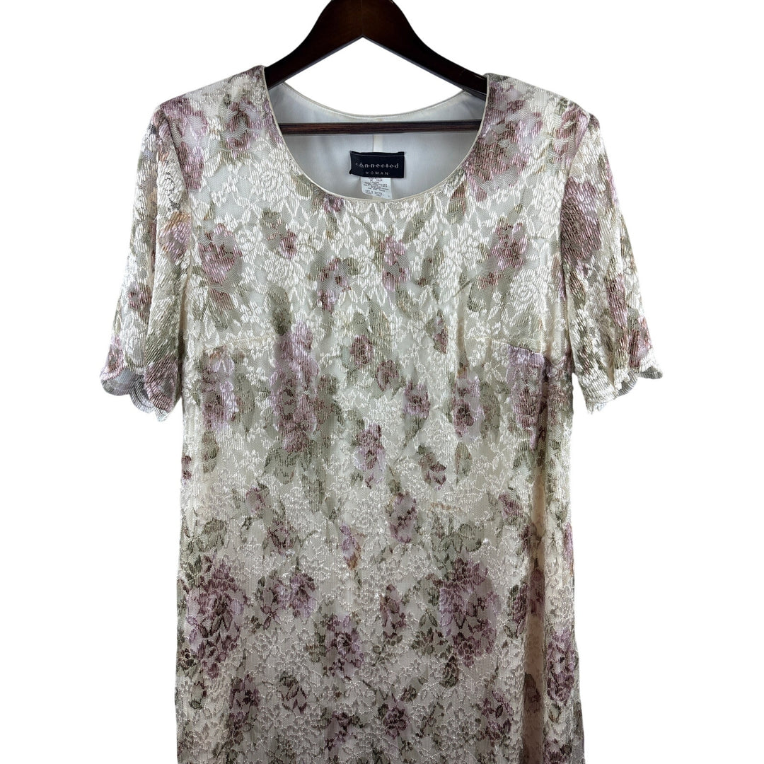 Women’s Connected Large Cream Lace Floral Maxi Dress
