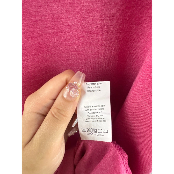 Women’s Large Muted Hot Pink Short Sleeve Shirt