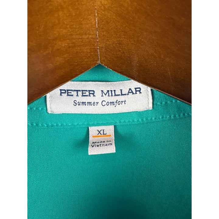 Men’s Peter Millar XL Teal Golf Polo Shirt w/ Logo Embroidered