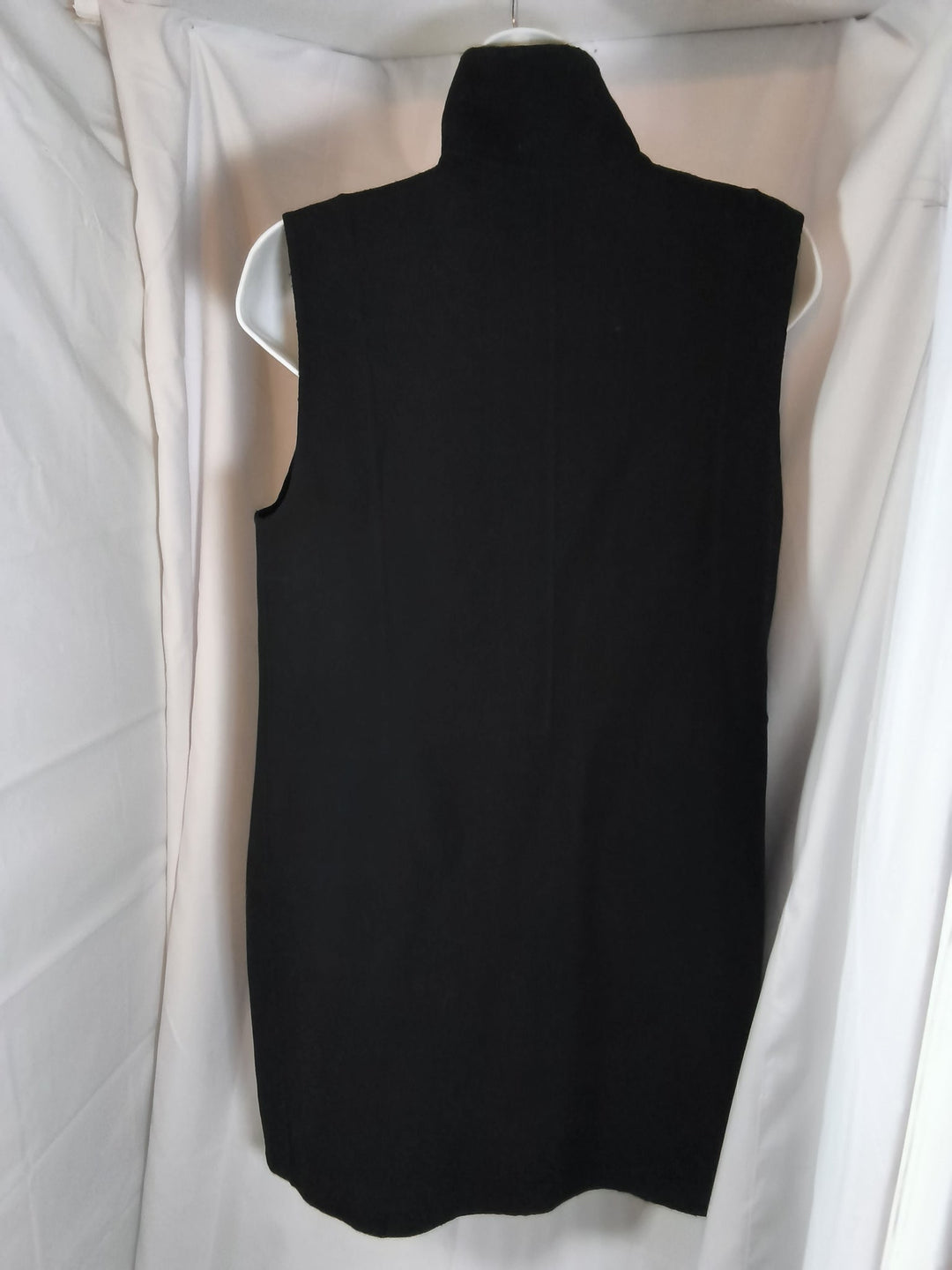 Vince Asymmetrical Draped Funnel Collar Zip Vest Black Size XS