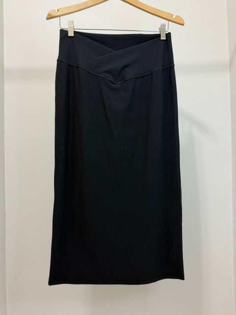 Zyia Active Ribbed Midi Skirt Black 2XL NWT