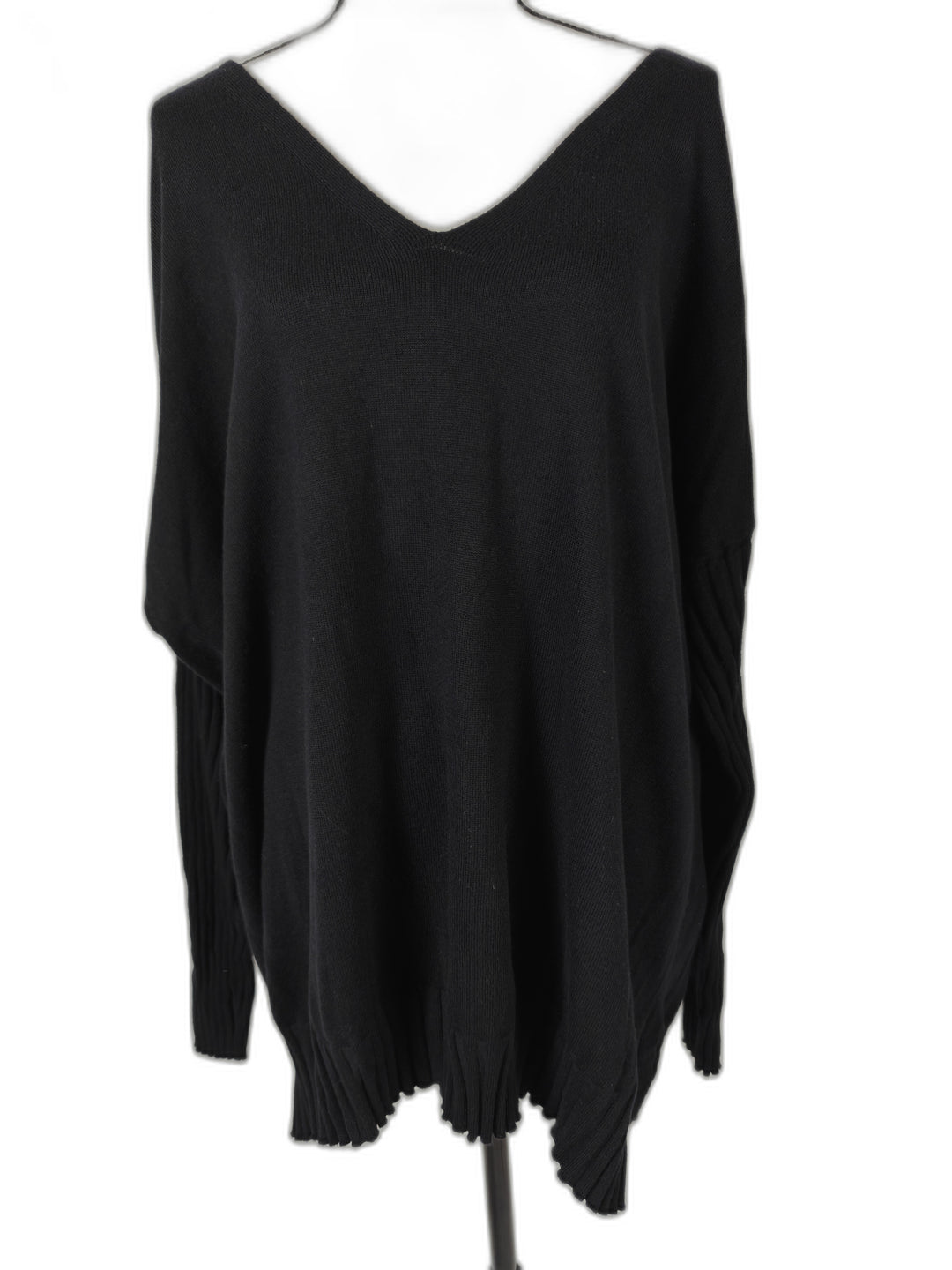 Women Vince Camuto Oversized V Neck Sweater Black Size XL